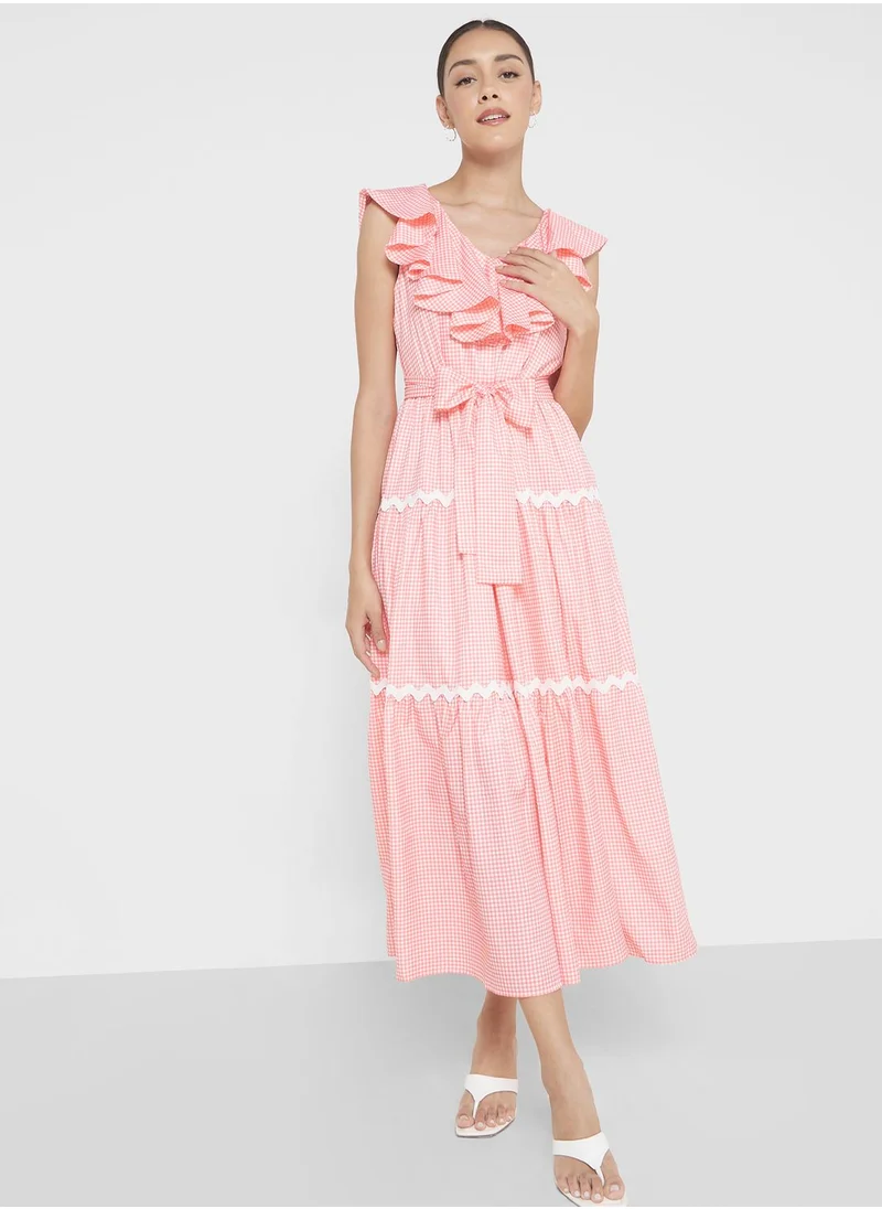 ELLA Ruffled Detail Tiered Dress