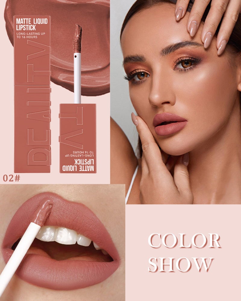 LYSdefeu Matte Liquid Lipstick, 1Pcs High Pigmented Color Lip Stain Tint, Velvet Matte Lip Gloss, Long Lasting Waterproof Smudge-proof, Non-Stick Cup Lip Makeup,Christmas Gift for Women Girl-02#Orange - Image 2