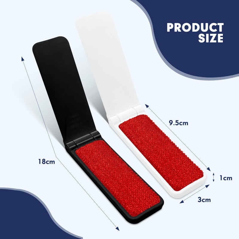 Kerros Foldable Lint Brush 4-Pack (2 White + 2 Black) - Portable & Reusable Lint Brushes for Clothes, Furniture, Pet Hair - Compact Travel Size, Sticky Surface, Easy to Clean - No Mess Fuzz Remover - Image 3