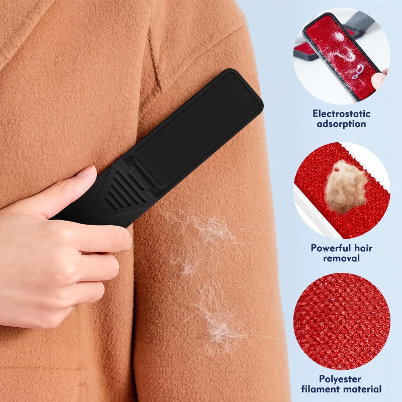 Kerros Foldable Lint Brush 4-Pack (2 White + 2 Black) - Portable & Reusable Lint Brushes for Clothes, Furniture, Pet Hair - Compact Travel Size, Sticky Surface, Easy to Clean - No Mess Fuzz Remover - Image 5