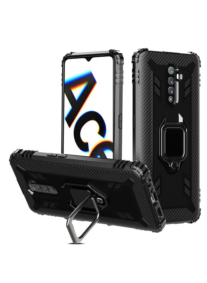 erorex Case For OPPO Realme X2 Pro / Reno Ace Carbon Fiber Protective Case with 360 Degree Rotating Ring Holder - Image 1