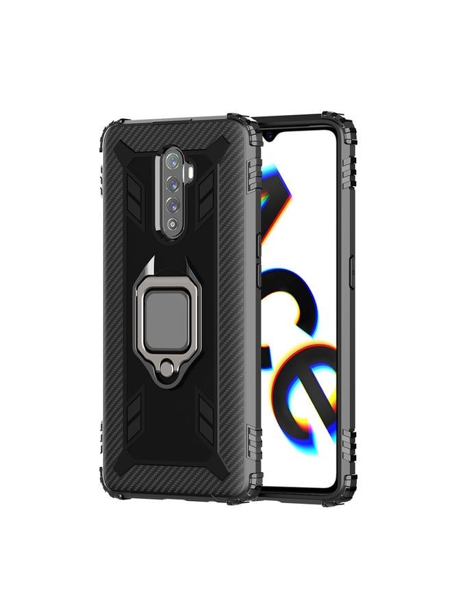 erorex Case For OPPO Realme X2 Pro / Reno Ace Carbon Fiber Protective Case with 360 Degree Rotating Ring Holder - Image 2