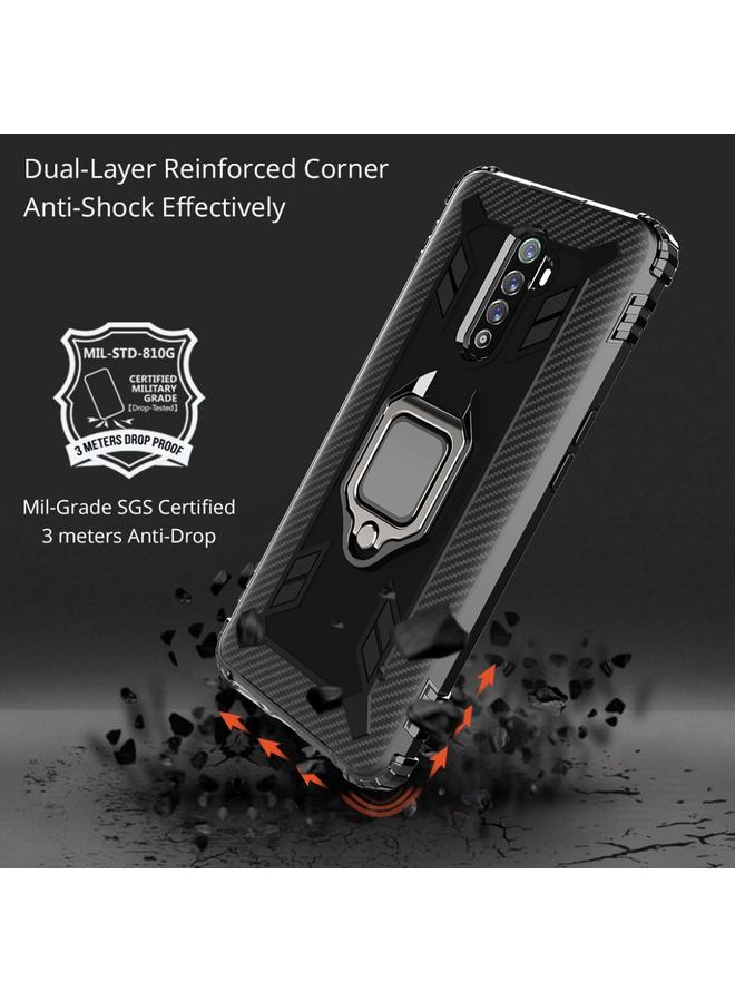 erorex Case For OPPO Realme X2 Pro / Reno Ace Carbon Fiber Protective Case with 360 Degree Rotating Ring Holder - Image 5