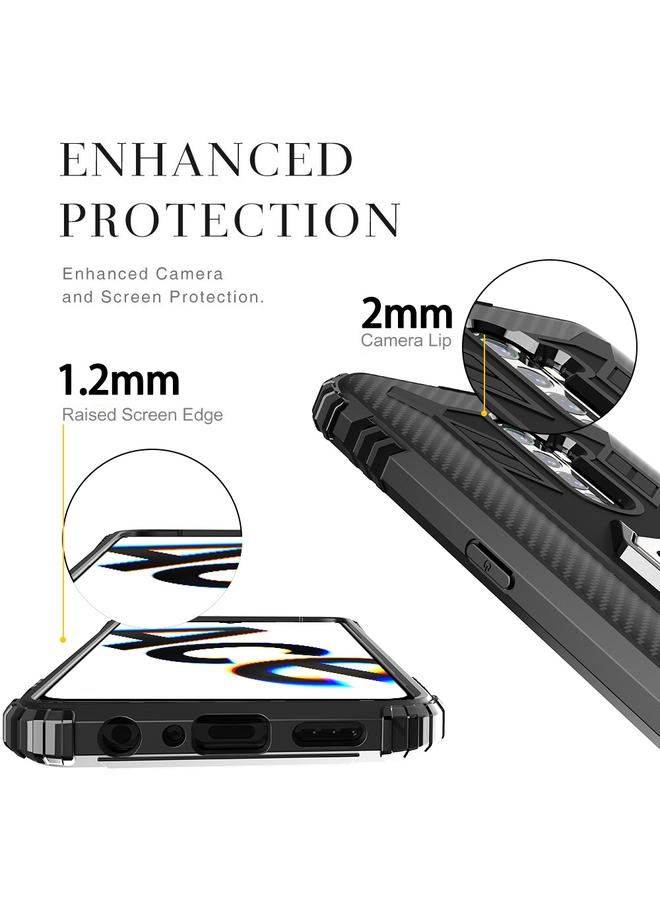 erorex Case For OPPO Realme X2 Pro / Reno Ace Carbon Fiber Protective Case with 360 Degree Rotating Ring Holder - Image 4