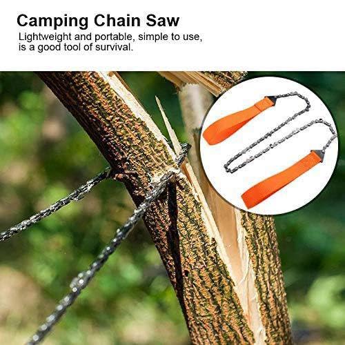 SAKRIMAL SAKRIMAL Outdoor Pocket Chainsaw24 Inch Compact Folding Hand Saw Tool With with Orange StrapsEmergency Outdoor Survival Gear for Camping Hunting Hiking Cutting Wood Tree  - Image 4