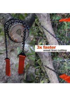 SAKRIMAL SAKRIMAL Outdoor Pocket Chainsaw24 Inch Compact Folding Hand Saw Tool With with Orange StrapsEmergency Outdoor Survival Gear for Camping Hunting Hiking Cutting Wood Tree  - Image 5