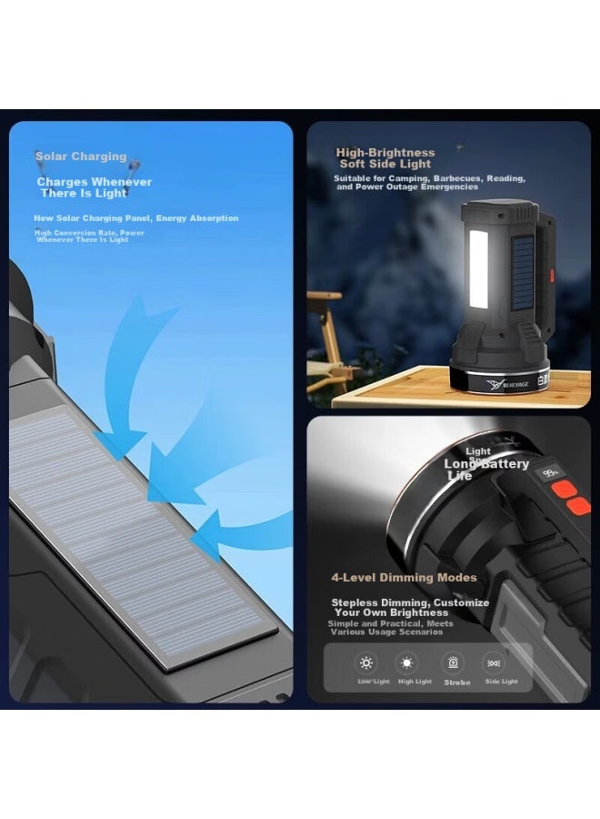 Yage High-power Solar Rechargeable Flashlight Portable Spotlight Outdoor Patrol Mining Lamp - Image 2