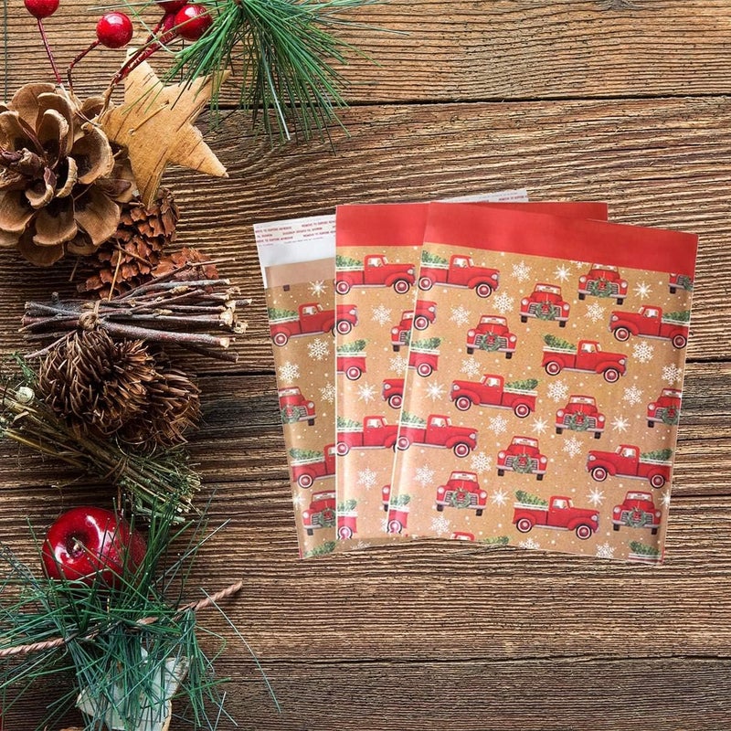 Orgrimmar 10 Packs 10.8"x11.2" Christmas Bubble Mailer Bubble Envelope Self-Seal Wrap Holiday Pouches Bags (Cars) - Image 5