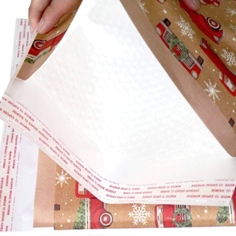 Orgrimmar 10 Packs 10.8"x11.2" Christmas Bubble Mailer Bubble Envelope Self-Seal Wrap Holiday Pouches Bags (Cars) - Image 3