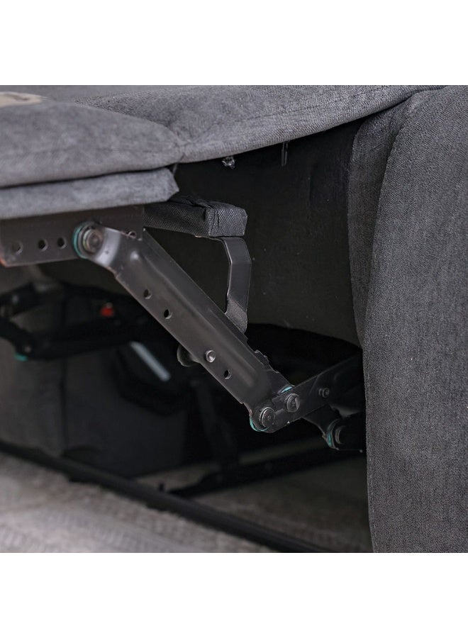 DANUBE HOME Luxury Kaila 2-Seater Fabric Recliner, Comfortable Upholstered Sofa With Reclining Function, Modern Living Room Furniture For Relaxation & Stylish Decor  – Grey - Image 5