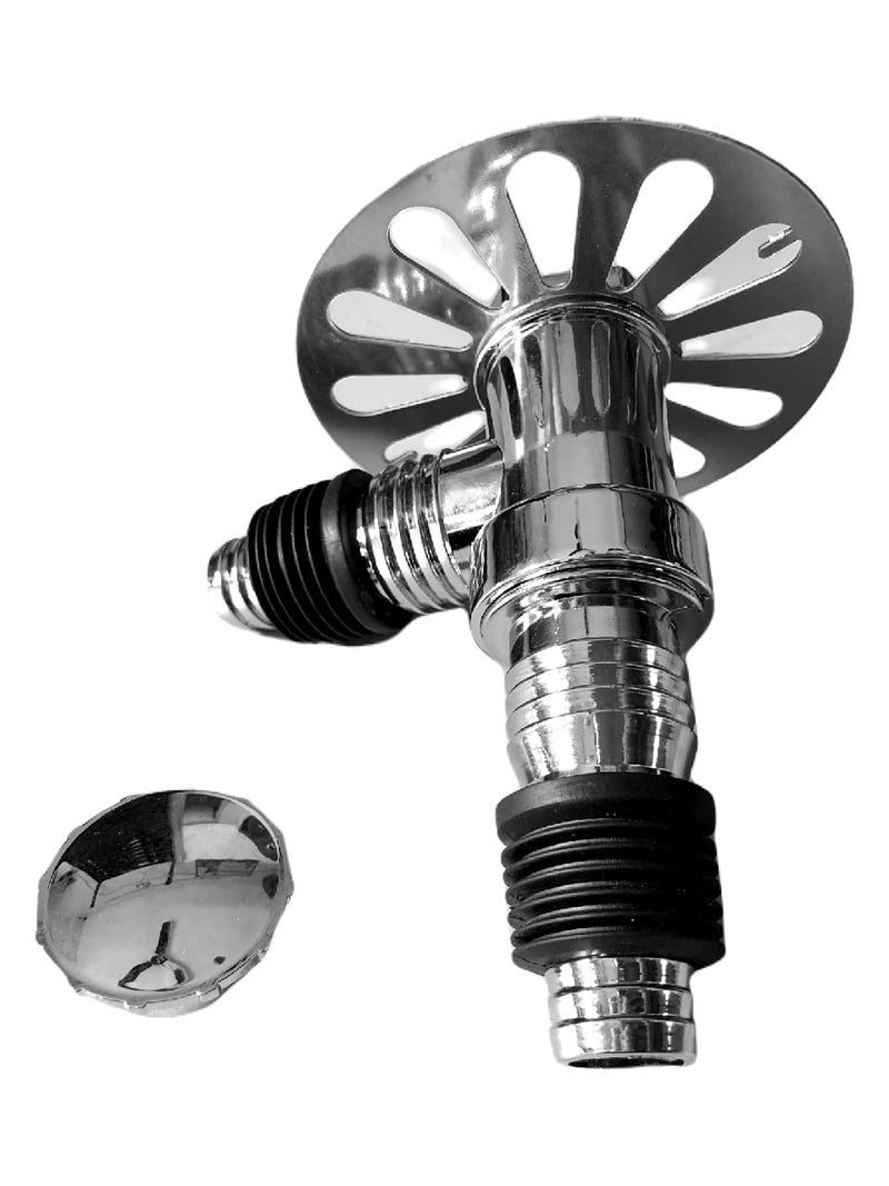 Rasdion Stainless Steel Bathroom Floor Drain Connector Assembly Drainer For Washing Machine Outlet Pipe TModel With Outer Ring9 Cm 4 Cm - Image 4