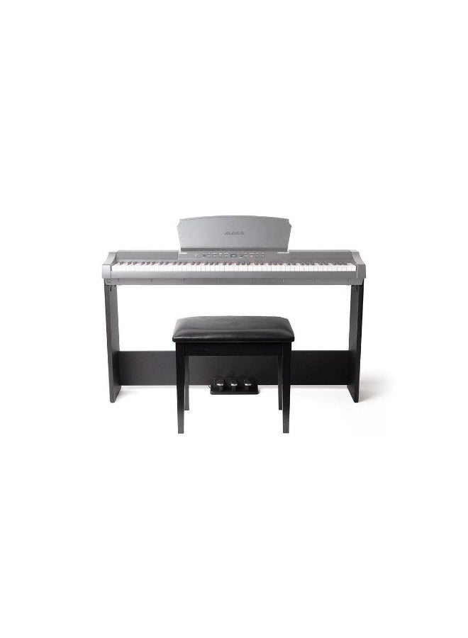 Alesis Wooden Piano Stand with 3 Pedals and Bench - Image 1