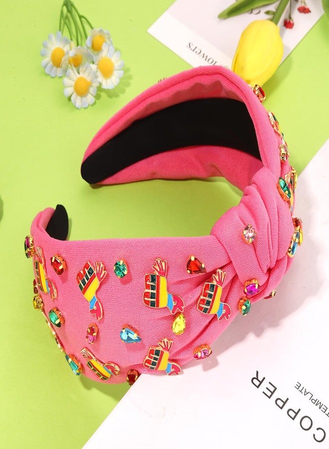 سيالكسهيني طوق رأس مزين بالخرز على شكل قبعة سومبريرو وفلفل حار وصبار، مرصع بأحجار الراين، للنساء - هدية مثالية لعيد سينكو دي مايو - Image 4