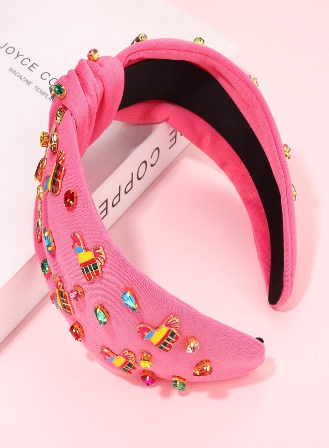 سيالكسهيني طوق رأس مزين بالخرز على شكل قبعة سومبريرو وفلفل حار وصبار، مرصع بأحجار الراين، للنساء - هدية مثالية لعيد سينكو دي مايو - Image 2