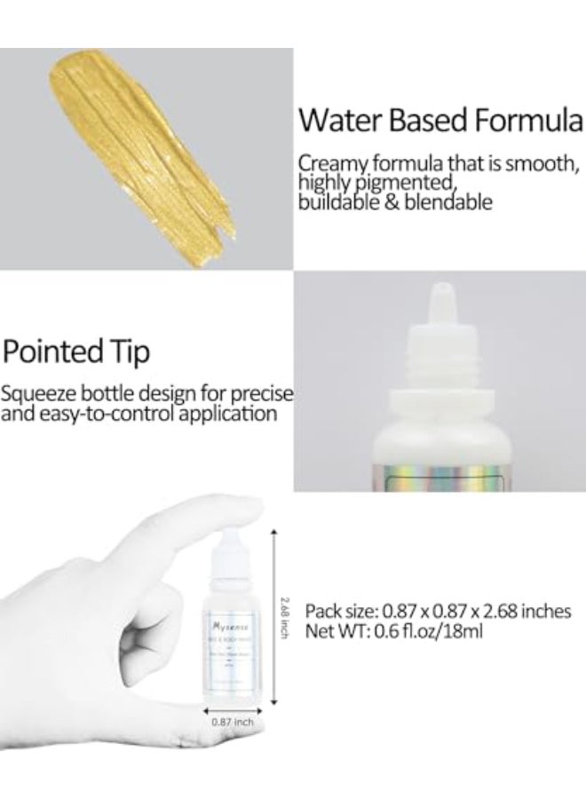 Mysense Pearl Gold Face Body PaintWater Based Washable Face PaintNontoxic Cream Body Paint for Adults and ChildrenMetallic Face Painting for Halloween Costume SFX Cosplay Makeup06oz - Image 3