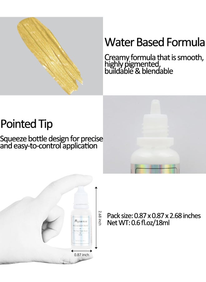 Mysense Pearl Gold Face Body PaintWater Based Washable Face PaintNontoxic Cream Body Paint for Adults and ChildrenMetallic Face Painting for Halloween Costume SFX Cosplay Makeup06oz - Image 4