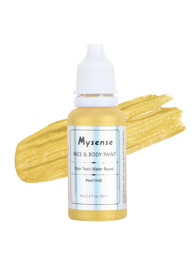Mysense Pearl Gold Face Body PaintWater Based Washable Face PaintNontoxic Cream Body Paint for Adults and ChildrenMetallic Face Painting for Halloween Costume SFX Cosplay Makeup06oz - Image 2