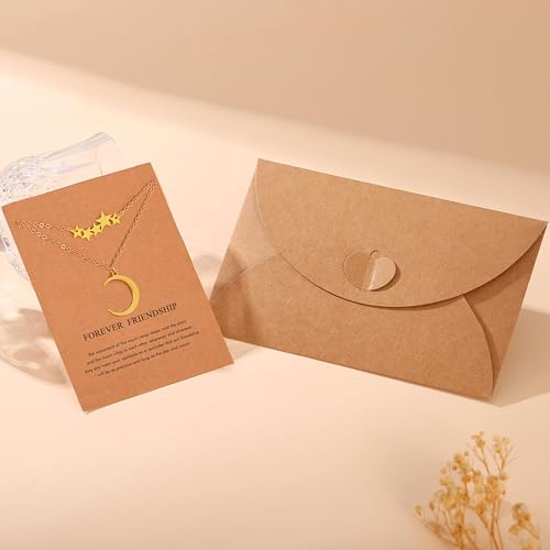 RZKING Friendship Necklace, Dainty Moon and Star Choker Pendant Golden Layered Necklace for Women - Image 5