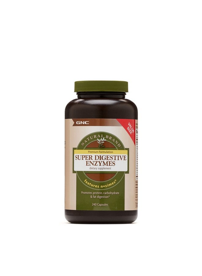 GNC Natural Brand Super Digestive Enzymes 240 Capsules Supports Protein Carbohydrate And Fat Digestion - Image 1