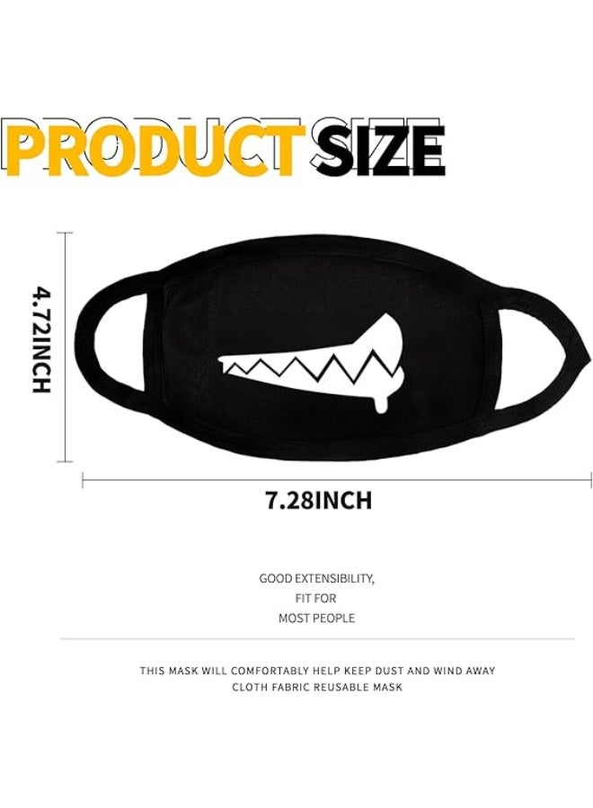 SUNSAR 4 Pieces Kawaii Mask Anime Face Mouth Mask Cute Mouth Covering Reusable Washable Mouth Covering - Image 2