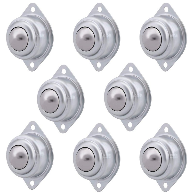 Xike 8 Pack 1" Roller Ball Transfer Bearings, Hard Chrome Steel Ball Transfer Unit with Swivel Ball Caster Rollers, Used for Roller Stand, Conveyors,Transfer Equipment and Transmission System - Image 1