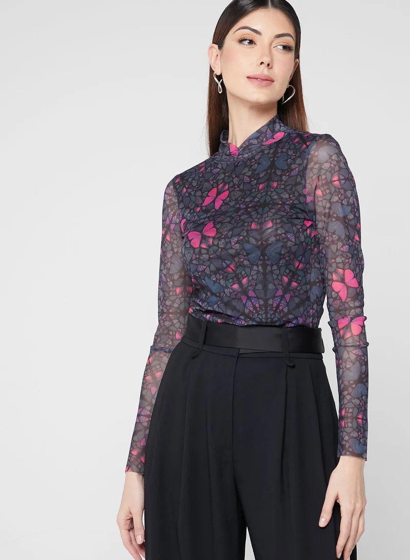 Ted Baker High Neck Lace Detail Top