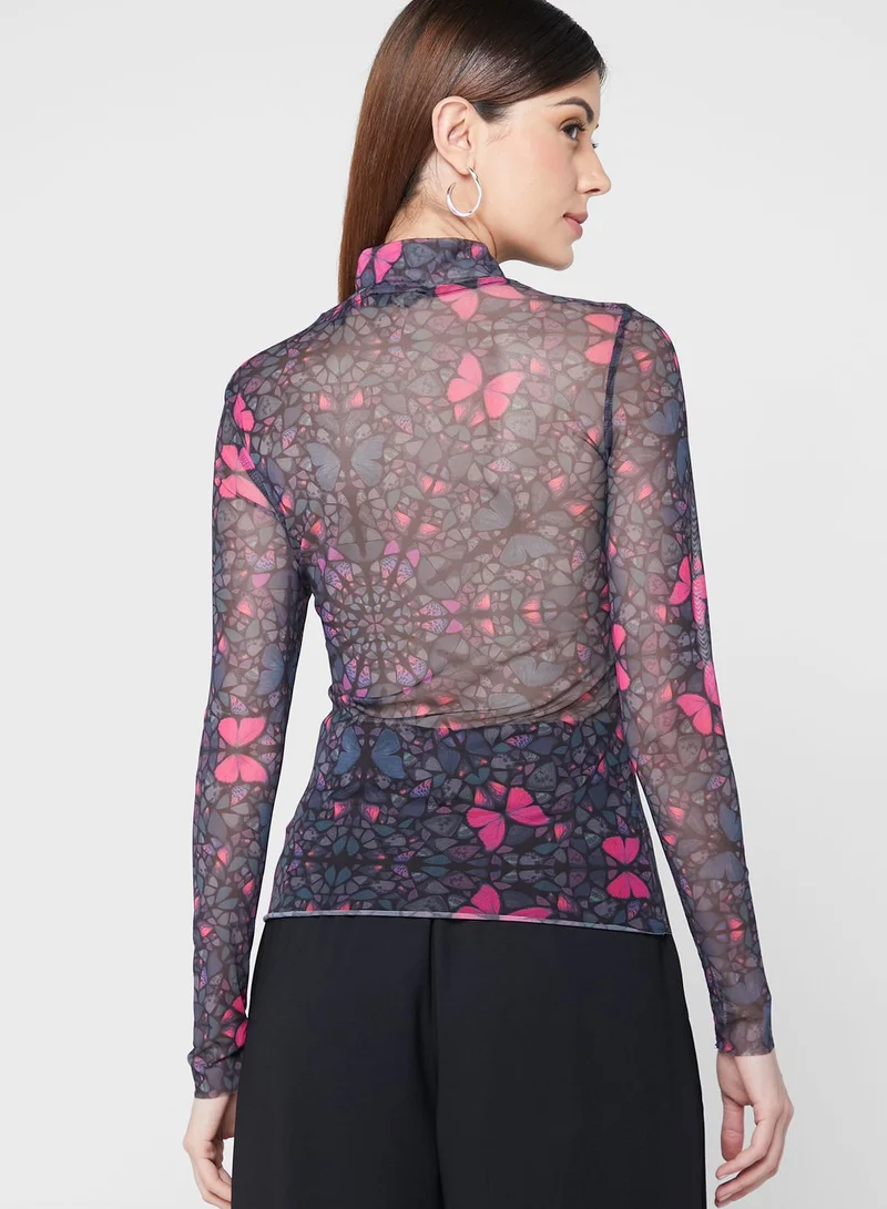 Ted Baker High Neck Lace Detail Top