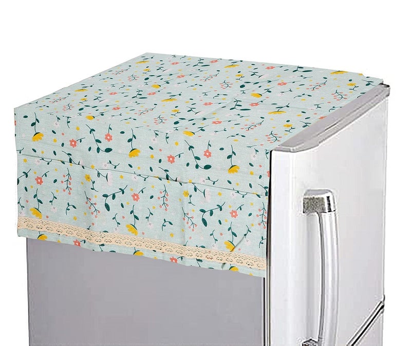 Quakzapp Refrigerator Cover Sea Cotton Cloth Anti-dust Cover Fridge Towel dust Cover Freezer Refrigerator Desktop Sundries Washing Machine Organize Storage Bags ( 130 x 55 cm) (Green) - Image 5