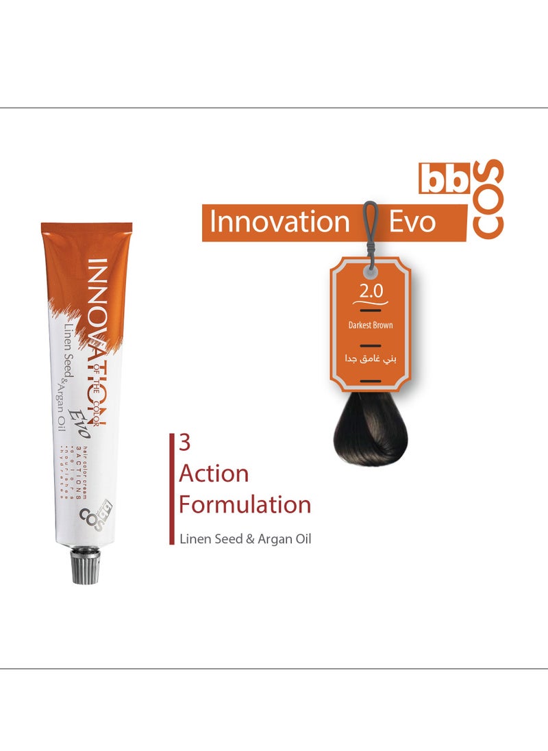 bbcos Innovation Hair Color 100 ml- 2.0 