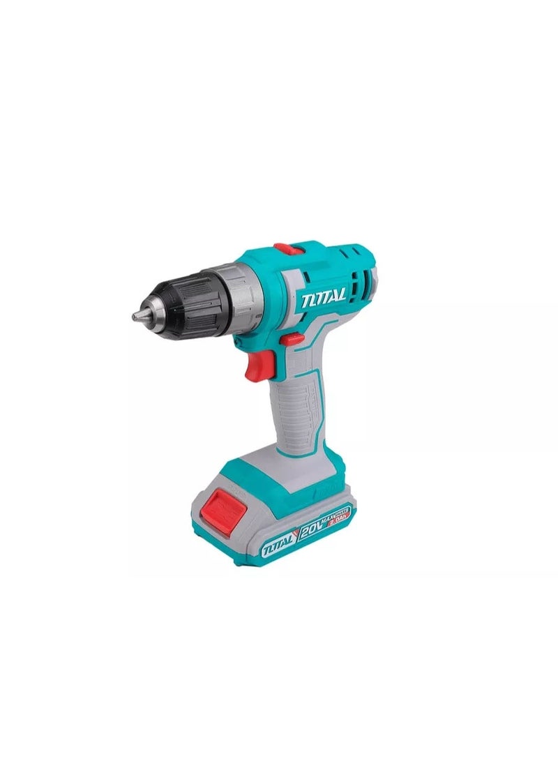 TOTAL TDLI200518 20V Cordless Drill/Driver – 45 Nm, 2.0Ah Battery, Dual Speed (0-400 & 0-1500 rpm), 65mm Chrome Vanadium Chuck, Rechargeable, Easy Lock Spindle - Image 2