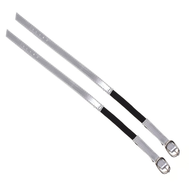 Beautyflier PU Leather Women's High Heeled Shoes, Pumps Bungee Elastic Shoe Laces, Anti Loose Shoe Straps with Buckle (Silver) - Image 2