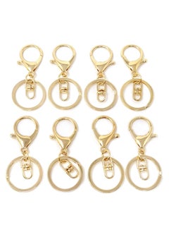 20pcs Zinc Alloy KC Gold Lobster Claw Clasp Keychain, Key Ring Loop Holders with Flat Split