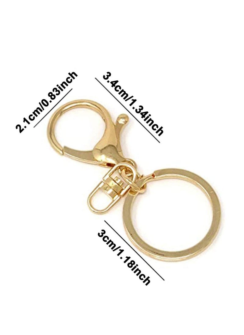 SYOSI - 20pcs Zinc Alloy KC Gold Lobster Claw Clasp Keychain, Key Ring Loop Holders with Flat Split - Image 1