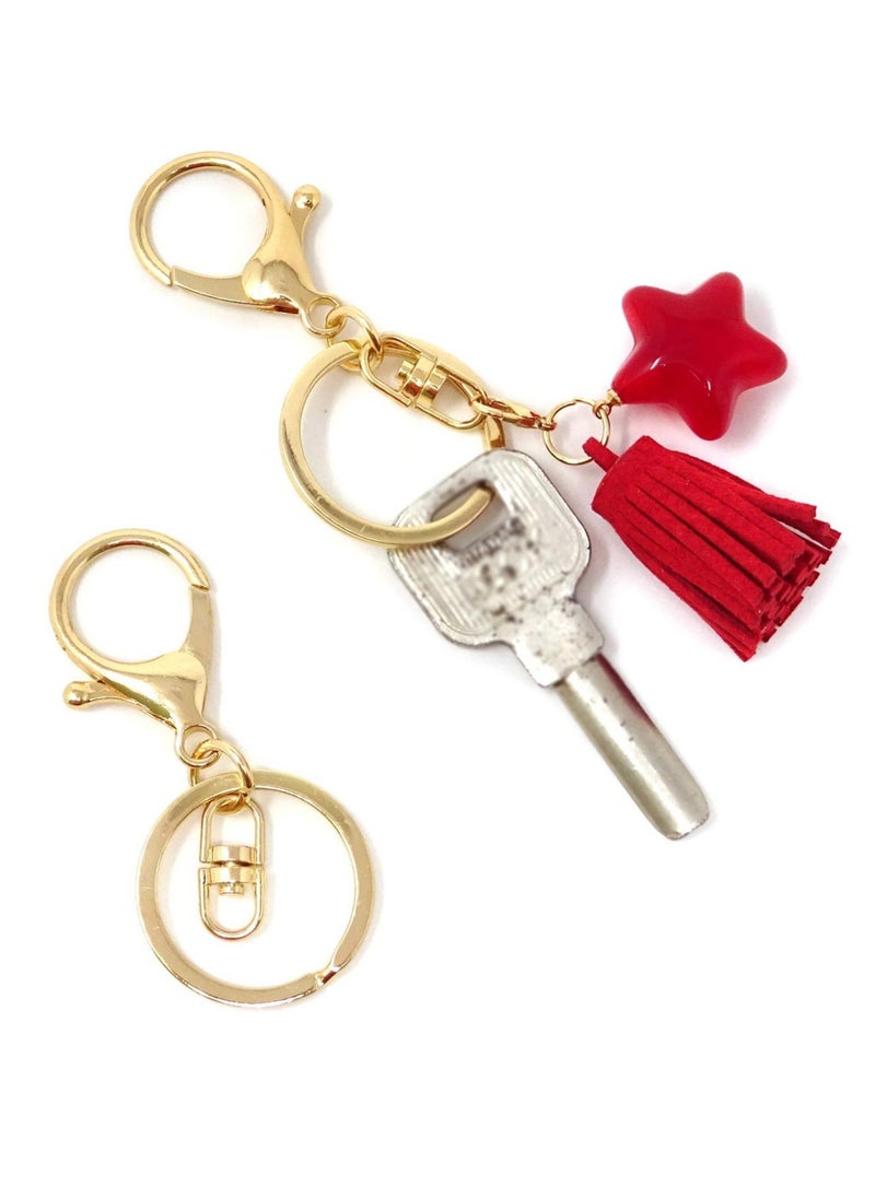 SYOSI - 20pcs Zinc Alloy KC Gold Lobster Claw Clasp Keychain, Key Ring Loop Holders with Flat Split - Image 1
