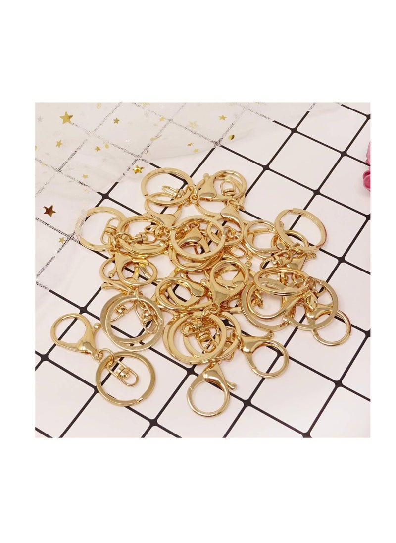 SYOSI - 20pcs Zinc Alloy KC Gold Lobster Claw Clasp Keychain, Key Ring Loop Holders with Flat Split - Image 1