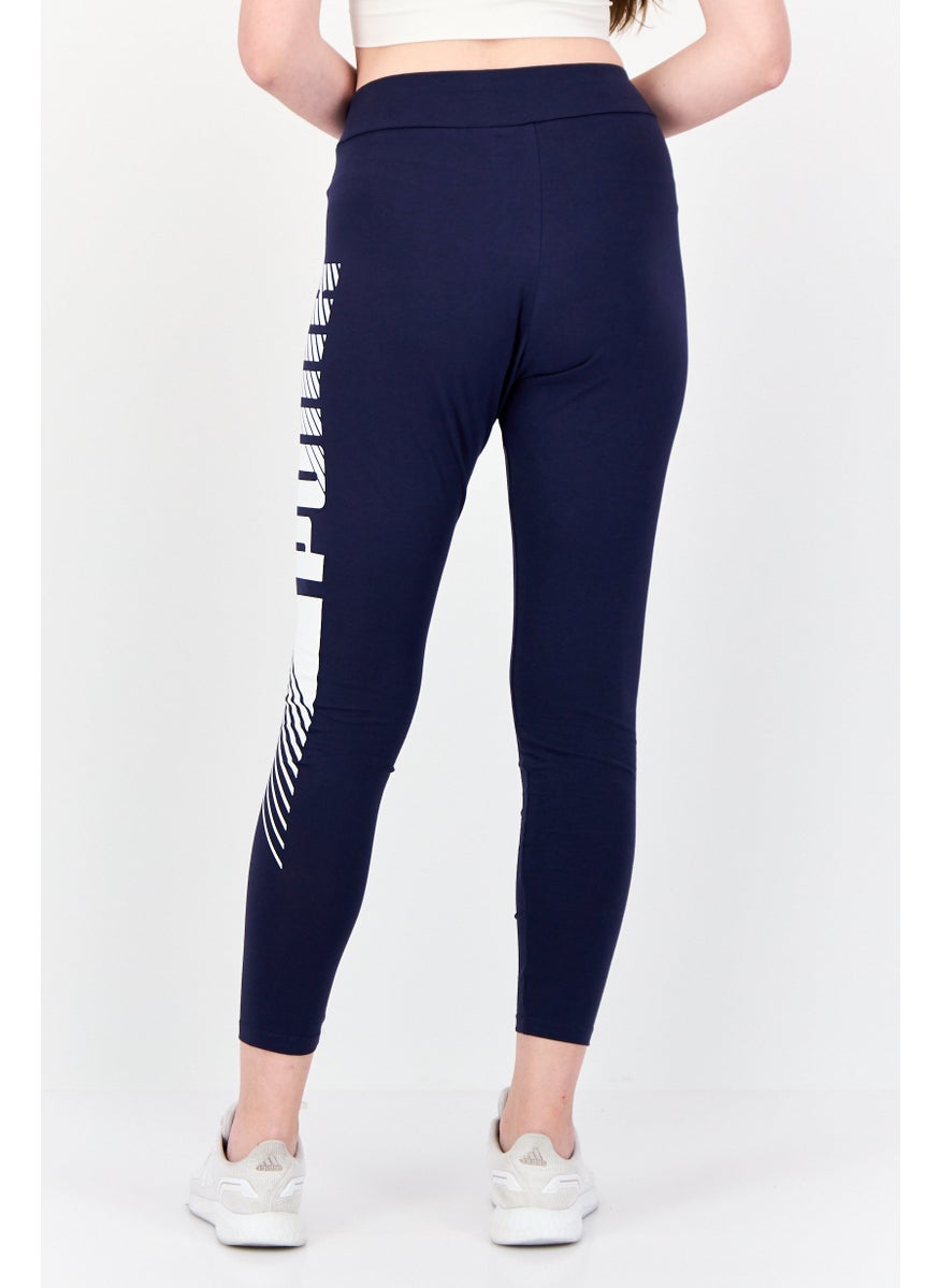 PUMA Women Tight Fit Training Leggings, Navy  - Image 2
