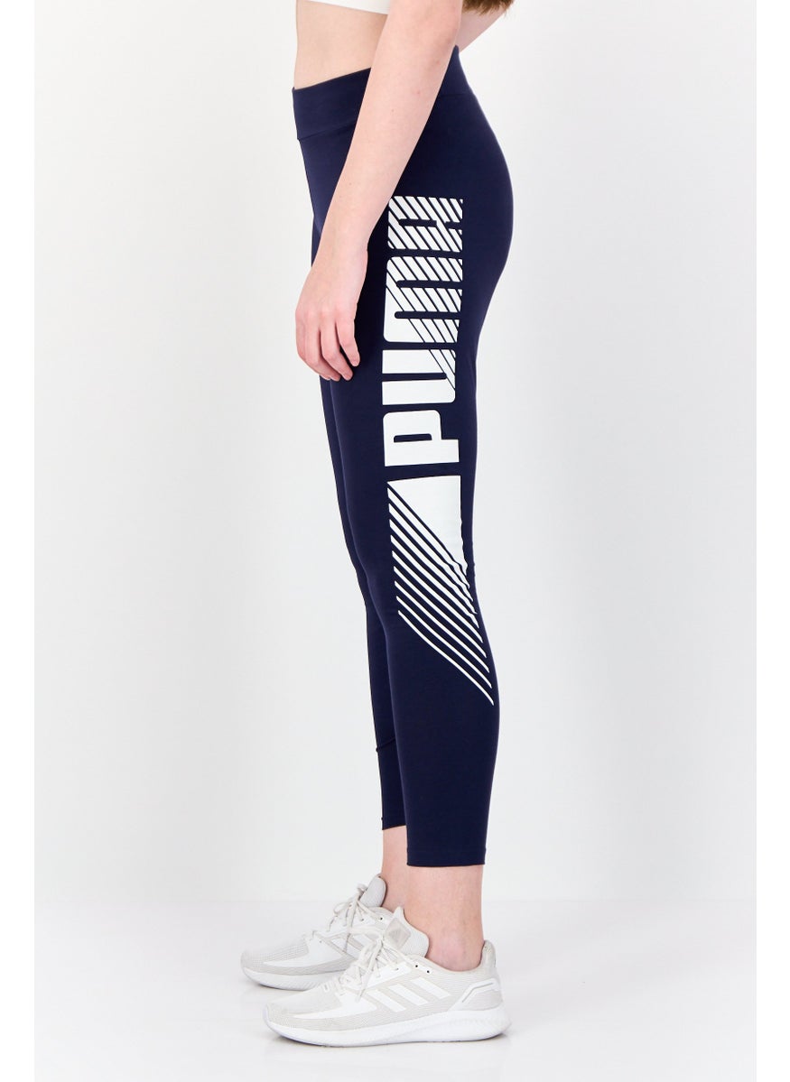 PUMA Women Tight Fit Training Leggings, Navy  - Image 3