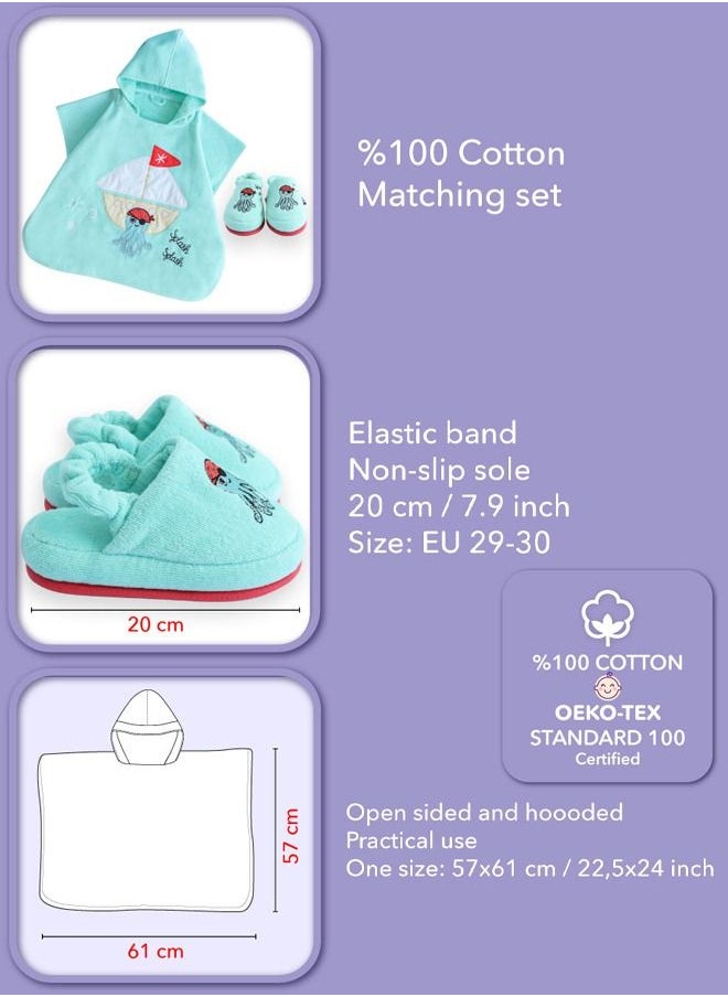Milk & Moo - Milk&Moo Kids Poncho and House Slippers Sailor Octopus - Image 1