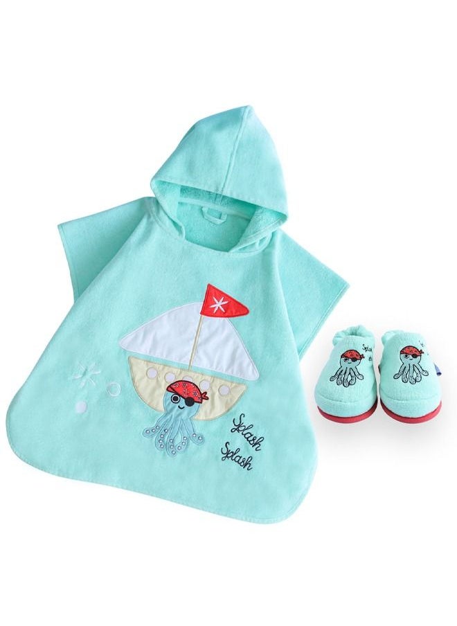 Milk & Moo - Milk&Moo Kids Poncho and House Slippers Sailor Octopus - Image 1