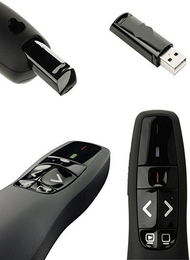 DRUMSTONE Wireless Presenter R400 Remote Control Laser Pointer Pen with USB Receiver for PC Laptops Latest PowerPoint Presentation PPT Slide Changer Controller Clip Clicker - Image 5