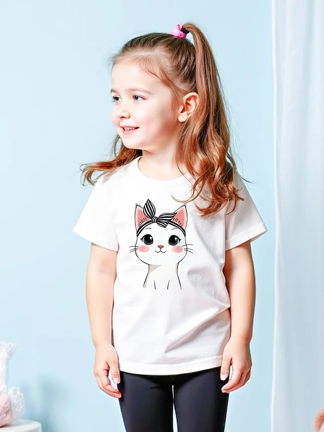 Styli Kids 2pcs Graphic Print Short Sleeve T-Shirt and Solid Leggings