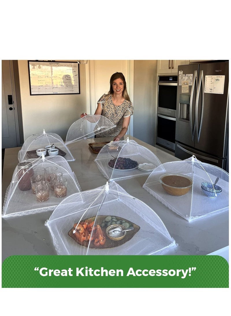 كابتن تيك (6 Pack) Large and Tall 17x17 Pop-up Mesh Food Cover Tent Umbrellas, Reusable and Collapsible Food Tents - Image 3