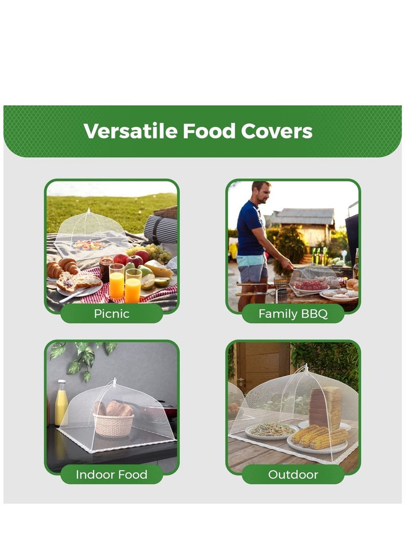 كابتن تيك (6 Pack) Large and Tall 17x17 Pop-up Mesh Food Cover Tent Umbrellas, Reusable and Collapsible Food Tents - Image 4