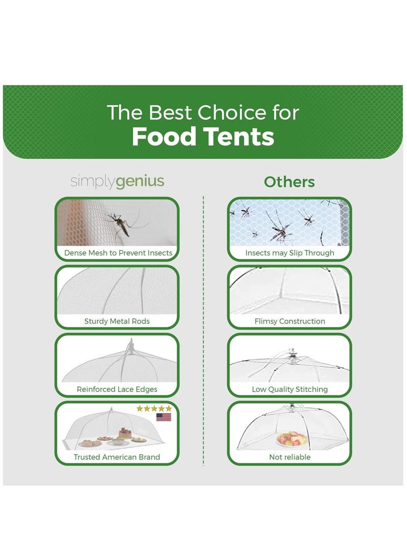 كابتن تيك (6 Pack) Large and Tall 17x17 Pop-up Mesh Food Cover Tent Umbrellas, Reusable and Collapsible Food Tents - Image 5