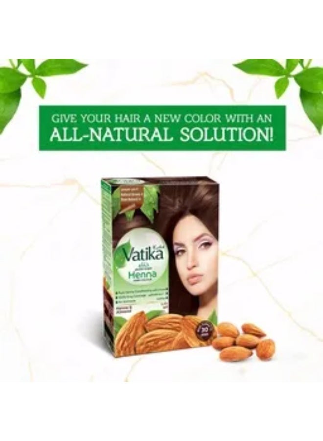 Vatika Henna Hair Colour (Natural Brown 4) With Henna & Almond 60g X 2Pcs - Image 2