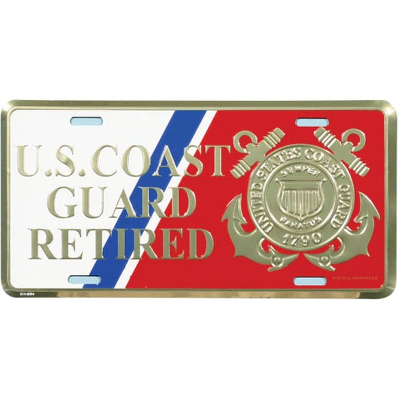 Honor Country US Coast Guard Retired License Plate - Image 4
