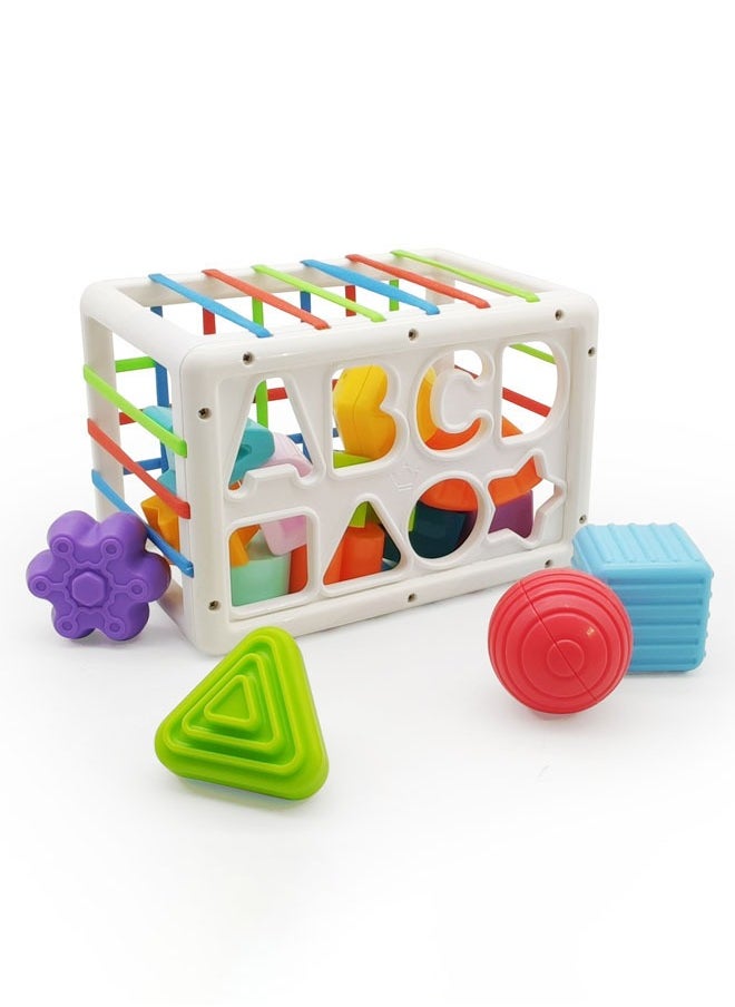 Hanayo 14Pcs Sensory Toys Shape Sorter Sensory Shape Toys with Letter for Toddler Tactile Perception Training Toys with  Colorful Multisensory Shapes Multifunctional Developmental Baby Toy for Girls and Boys(Multicolour)  - Image 5