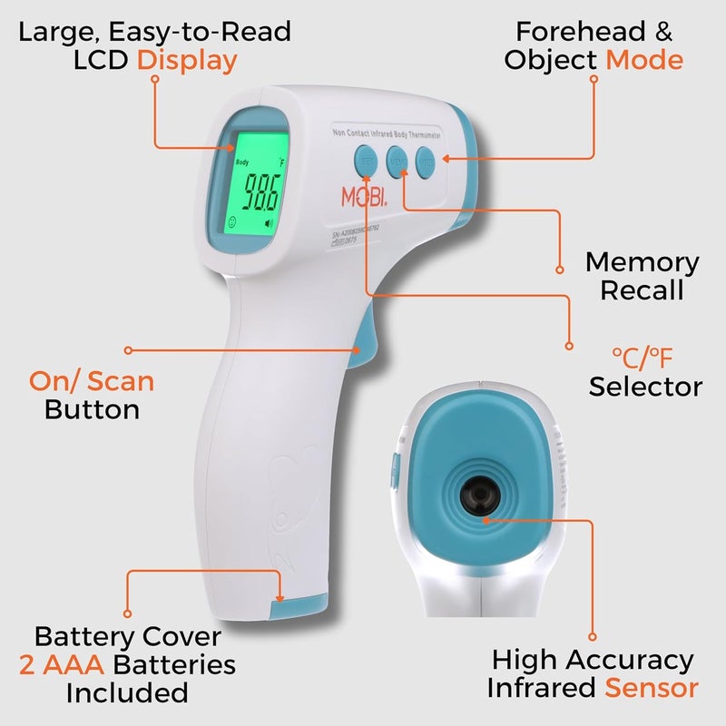 MOBI  NonContact Forehead Digital Thermometer with Object Temperature Mode  Touchless Fever Thermometer - Image 3