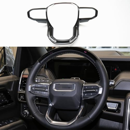 CYAuto Interior Steering Wheel Trim Accessories for Chevy Colorado GMC Canyon Acadia Yukon XL 2024 2025 (Glossy Black) - Image 1