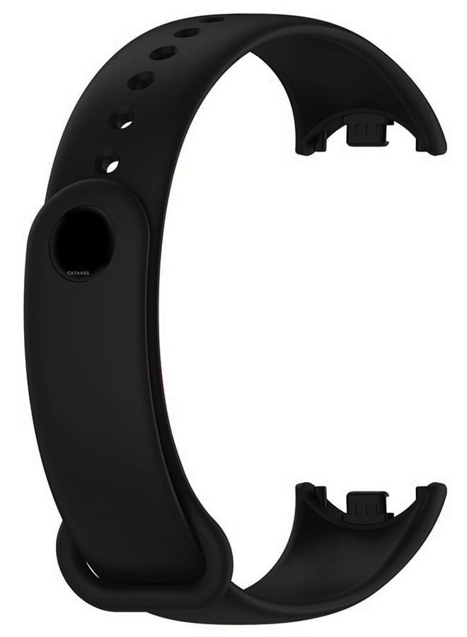 CATANES (for Mi Band 8 and 9) Strap Soft Silicone Replacement Sport Wristband for Xiaomi Mi Band 8 and 9 Watch Band Accessories for Women Men Black - Image 1